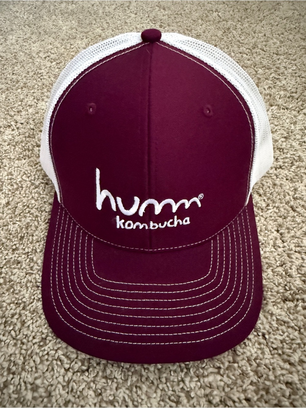 humm Kombucha Maroon and White Trucker Hat
